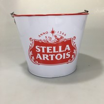 Stella Artois 5 Qt. Red White Metal Beer Ice Bucket Mancave - £29.66 GBP