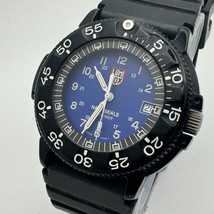 Luminox Quartz Watch Navy Seals Men 200m Black Blue Rotating Bezel New B... - $170.99