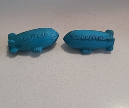 Lot Of 2 Vintage Diener Goodyear Blimp Rubber Erasers Blue - $10.50