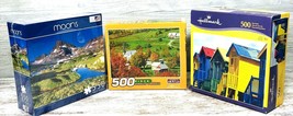 Lot of 3 Sealed Puzzles Hallmark Africa Thousand Island Lake Country 500... - £19.80 GBP