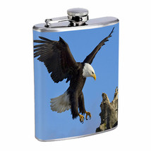 Alaska Images D2 Flask 8oz Stainless Steel Hip Drinking Whiskey Bald Eagle - £11.70 GBP
