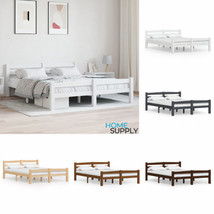 Modern Wooden Solid Pinewood Queen Size 160 x 200cm Bed Frame Base Beds ... - $165.01+