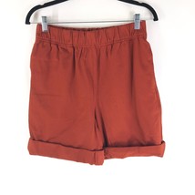 Uniqlo Mens Shorts Pull On Cuffed Elastic Waist Pockets Burnt Orange Stretch S - £11.39 GBP