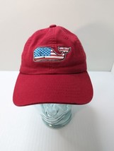 Vineyard Vines American Flag Hat Large Whale Strap Back Adjustable Red Cap  - £17.88 GBP