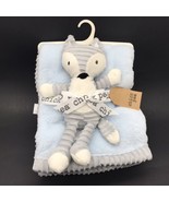 Chick Pea Baby Blanket Set Fox Lovey Blue Gray Ribbed - $69.35 CAD