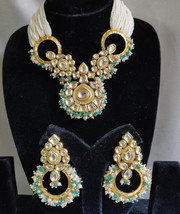 VeroniQ Trends- Indian Pearl Choker Kundan Necklace Set,Multi Strand,Wedding - £70.61 GBP