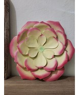 13&quot; Pink Succulent Metal Flower Wall Hanging Fence Decor - $24.24 CAD