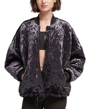 DKNY Womens Crushed Velvet Down Jacket,Peacoat,Medium - £102.50 GBP