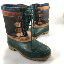 Eddie Bauer Womens 7 Insulated Green Winter Duck Boots Mid-Calf - £42.69 GBP