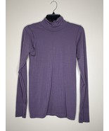 Athleta Flurry Peak Turtleneck Top Womens Medium Purple Black Stretch - $20.51 CAD