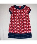 Old Navy Red Floral Navy Blue Dress Girl’s 4T Christmas Daisy Mod Retro ... - £12.42 GBP