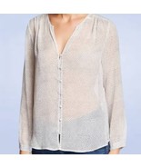 Joie Braeden White Polka Dot Silk Blouse - Size Extra Extra Small - $34.65