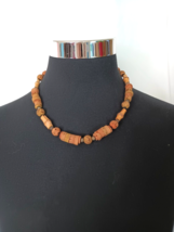 Vintage Fashion Necklace Cork Style Beads African Tribal Inspired 10 inc... - £8.48 GBP