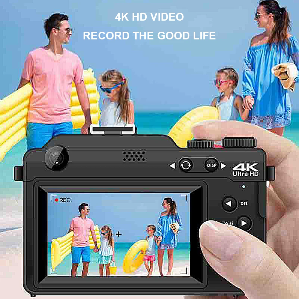 4K Dual Lens Selfie Camcorder 18X Digital Zoom WIFI Video Camera 128GB TF Crad - £153.99 GBP+