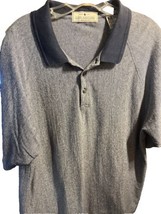 John Ashford Golf Vintage Mens XL Gray Short Sleeve 1/4 Button Cotton Polo Shirt - £15.90 GBP