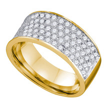 10kt Yellow Gold Womens Round Diamond Wedding Band 1.00 Cttw - £718.48 GBP