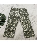 Toad &amp; Co Womens Petrograph Crop Pant Size 6 Army Green Camo Print Capri - $25.73