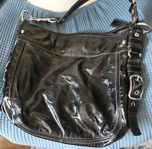 COACH Vintage Black Glossy Leather Hobo Shoulder Bag - $65.00