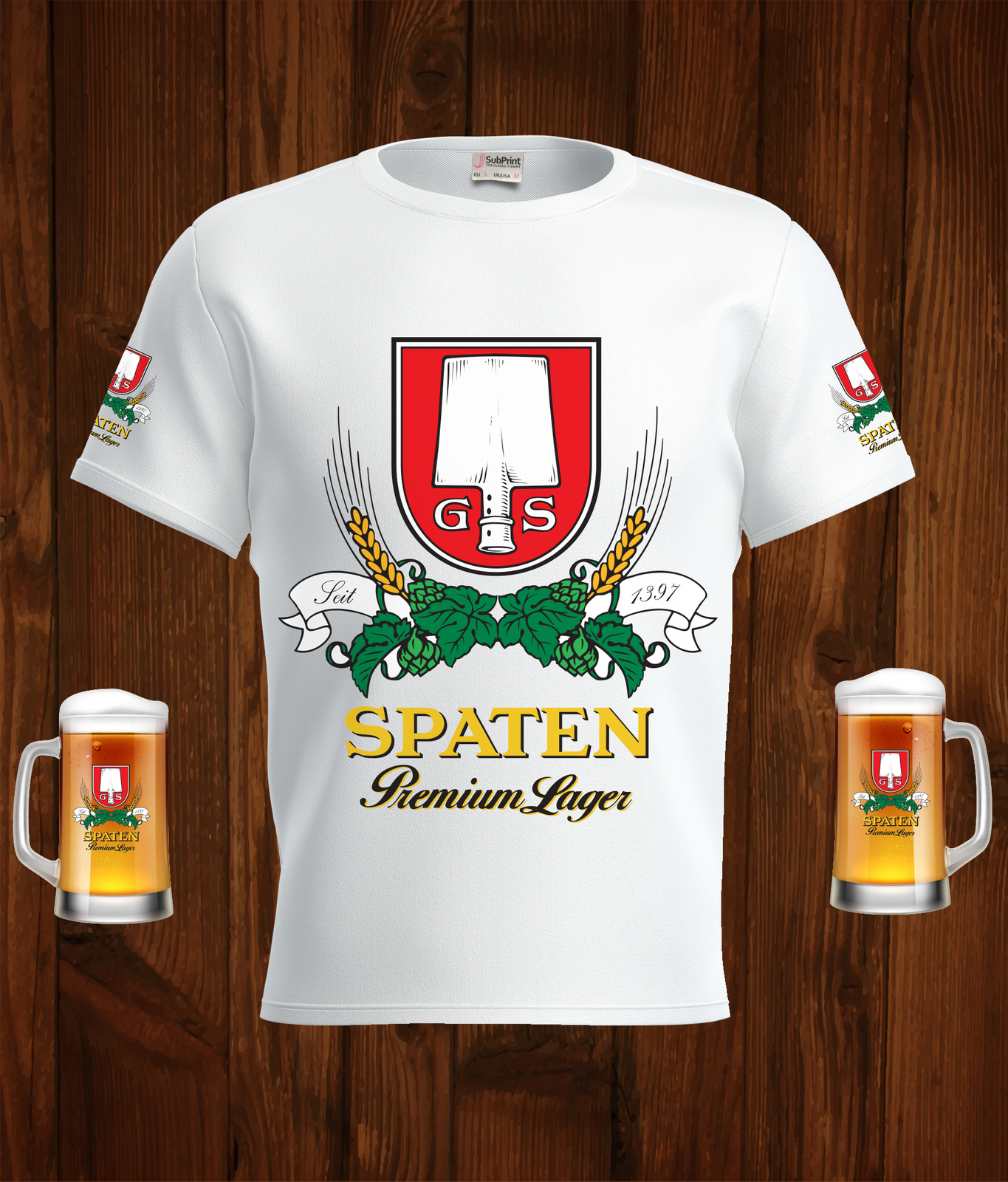 Primary image for Spaten  Beer Logo White Short Sleeve  T-Shirt Gift New Fashion 
