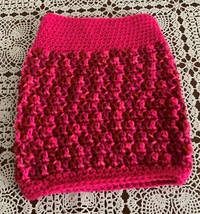 Handmade Crocheted Hot Pink Dog Snood Neck Warmer Keeps Ears Clean Dry Brand New - £9.81 GBP