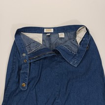 Talbots Petites Women's Blue Cotton Front Zipper Denim Skirt Pockets Size 8 image 8