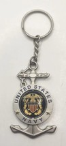 Vintage United States Navy Souvenir Gold Tone Swivel Keychain C-13 - £15.41 GBP