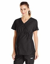 Cherokee Women&#39;s Maternity Mock Wrap Knit Panel Top, Black, Medium - $20.79