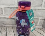 Cool Gear Chug Me purple rainbows horse kids water bottle carry loop han... - £6.25 GBP
