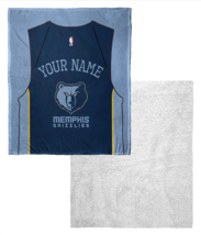 Memphis Grizzlies &quot;Jersey&quot; Personalized Silk Touch Sherpa Throw Blanket - £60.08 GBP