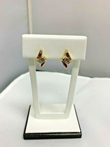 10K Yellow Gold Ruby And Diamond Earring - £394.88 GBP