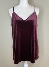 NWT Halogen Women’s Sleeveless Velour Loose Fit Tank Top Size M Wine Purple C8 - £15.34 GBP