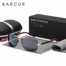 BARCUR Rectangle Polarized Sunglasses Driving Glasses Men Sun glasses Co... - £22.66 GBP