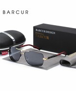 BARCUR Rectangle Polarized Sunglasses Driving Glasses Men Sun glasses Co... - £22.73 GBP