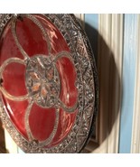 Moroccan Moorish Ceramic Bowl Dish Handmade Decorative Dark Red Bronze - $293.02