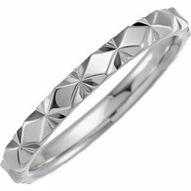 Authenticity Guarantee 
14K White Gold 2.5 MM Faceted Motif Wedding Band - £424.91 GBP+