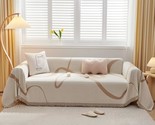 Pet-Friendly Chenille Sofa Slipcover For 2-3 Cushion Couches, Warm, Simple - £50.08 GBP