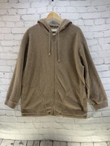 Marsh Landing Sweatshirt Hoodie Beige Full Zip Unisex Sz L Drawstring - £12.48 GBP