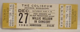Willie Nelson - Vintage 1980 Unused Whole Concert Ticket - £12.01 GBP