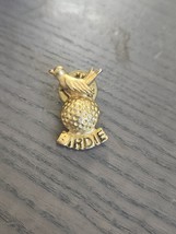 Birdie Gold Ball And Bird Metal Lapel Pin - £7.62 GBP