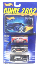 2002 Hot Wheels BLUE BOOK 3-Car PACK &amp; CAR GUIDE Collectible Toy Age 3+ ... - £15.30 GBP