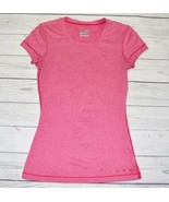 Womens X-Small XS UNDER ARMOUR Fitted Heatgear Crew Neck Athletic Top PINK - £7.84 GBP