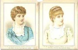 four large Victorian trade cards Curtis Springfield MA hats furniture ladys - £12.87 GBP