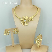 Hot Sale Flower Jewelry Dubai Gold Jewelry Sets for Women FHK11824 - £84.67 GBP