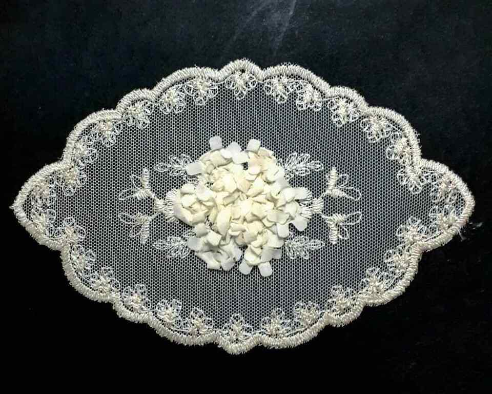 Applique Embroidered Tulle Lace 12×19 SWEET TRIMS LR-20068 Trimming - $4.75