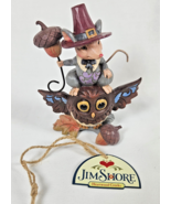 Jim Shore Heartwood Creek Stacked Owl And Mouse With Acorns 2008 with Tag - $44.95