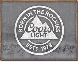 Coors Light Born In Silver Bullet Beer Retro Wall Bar Pub Man Cave Decor Sign - £12.37 GBP