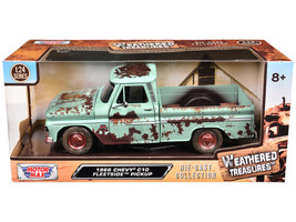 1966 Chevrolet C10 Fleetside Pickup Truck Light Green (Rusted) "Weathered Treasu - $51.21