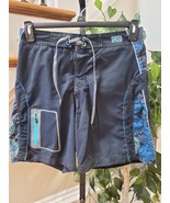 Just Keep Livin Men&#39;s Blue Polyester Logo Print Pull On Swimwear Shorts ... - $61.54 CAD