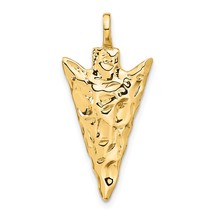 14K Yellow Gold Arrowhead Charm Jewelry FindingKing 31mm x 14mm - £222.87 GBP