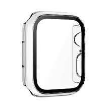 Hard PC Bumper Case w/ Tempered Glass for Apple Watch 45mm Series 7 CLEAR - £6.05 GBP